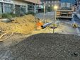 Strada chiusa per una perdita d'acqua Strada chiusa per una perdita d'acqua