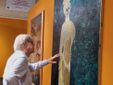 Sgarbi in visita alla mostra di Colombotto Rosso a Palazzo Vittone