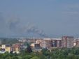La colonna di fumo visibile da buona parte della città