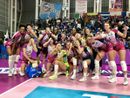 La festa a fine partita (foto di Christian Bosio)