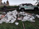 Le macerie abbandonate nel prato a Luserna San Giovanni