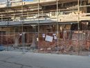 Il cantiere di piazza Ploto dopo il crollo