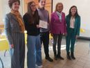 Da sinistra la dirigente dell’istituto comprensivo Pinerolo II Patrizia Palagonia, la studentessa Micol Don, il direttore di Casa Turina Marco Lucato, il sindaco Adriana Sadone e l’assessore con delega alla pubblica istruzione e politiche per l’infanzia Ambra Tron Da sinistra la dirigente dell’istituto comprensivo Pinerolo II Patrizia Palagonia, la studentessa Micol Don, il direttore di Casa Turina Marco Lucato, il sindaco Adriana Sadone e l’assessore con delega alla pubblica istruzione e politiche per l’infanzia Ambra Tron