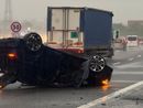 Auto si ribalta all'altezza di Stupinigi: traffico in tilt in tangenziale sud Auto si ribalta all'altezza di Stupinigi: traffico in tilt in tangenziale sud