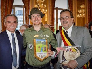 Stefano Arnaudo con il console onorario e il sindaco di Liegi