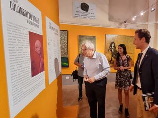 Sgarbi in visita alla mostra di Colombotto Rosso a Palazzo Vittone