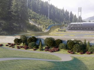 La rappresentazione grafica del nuovo stadio del biathlon e dello skiroll