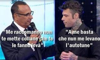 Sanremo in uno scatto, la vignetta di Osho: per Fedez niente collane ma autotune
