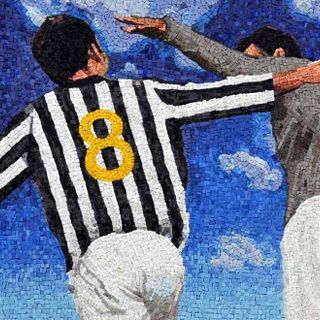 Mosaico per Alessio Ferramosca Neri e Riccardo Neri, intitolato "I colori della primavera" e creato dall' artista Leonardo Pivi. Si trova all'ingresso del campo 8 del Centro Juventus di Vinovo