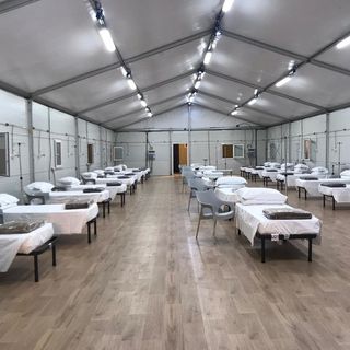 Uno dei reparti del Covid Hospital temporaneo del Valentino