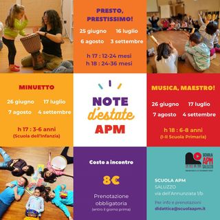 “Note d’estate” alla Scuola APM di Saluzzo: musica e divertimento per i più piccoli