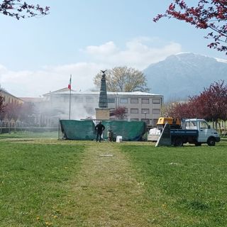 I lavori al Parco della Rimembranza lusernese