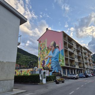 Il murale che verrà inaugurato domani