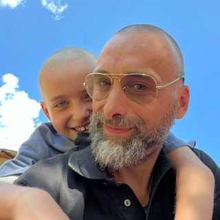 Papà Federico con il figlio Alberto