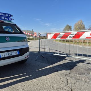 La strada chiusa a Cercenasco