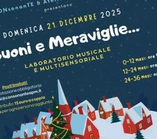 Domenica 21 dicembre a Saluzzo il Laboratorio “Suoni e Meraviglie” rivolto ai bambini 0-3 anni