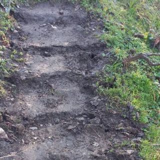 Alcuni dei gradini vandalizzati