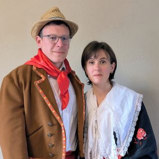 Fabio Rosaclot e Giorgia Mollar nei panni delle maschere cumianesi