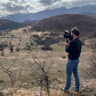 Emanuele Pasquet con la telecamera