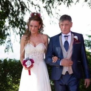 Biagio Vigna con la figlia Francesca nel giorno del suo matrimonio