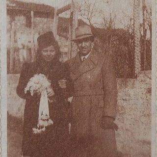 Francesca ed Evasio nel giorno del matrimonio