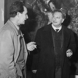 Filippo Scroppo e Carlo Levi nel 1976 (archivio famiglia Scroppo)