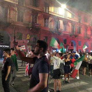 Italia campione d'Europa, festa a Pinerolo