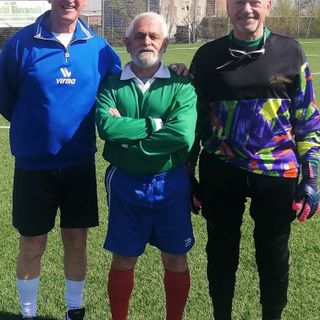 I tre nazionali di walking football del Pinerolese, da sinistra Fredi Gallo, Alberto Pietrolini e Piero Fornero
