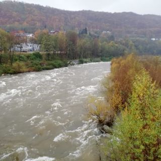 Il Pellice stamattina a Luserna San Giovanni