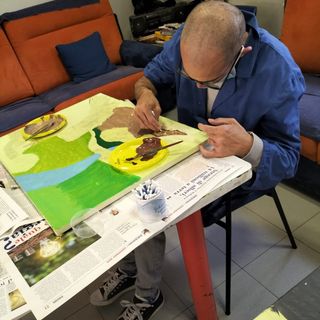 Gli ospiti del Cst di Perosa Argentina dipingono le leggende locali