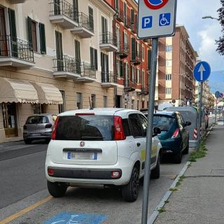 L’auto sullo stallo dei disabili