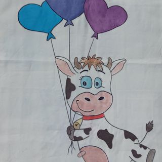 Una parte del drappo per premiare la mucca simpatica di Prarostino