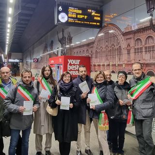 La delegazione all’arrivo
