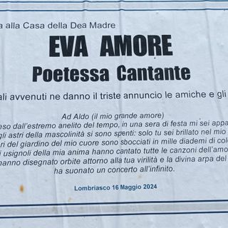 Il primo manifesto con una poesia di Eva Amore