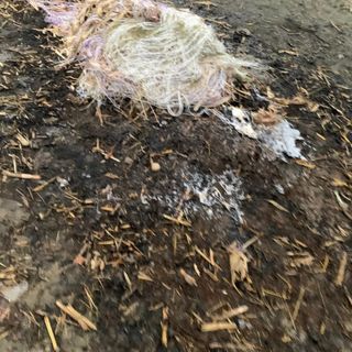 Reti di plastica pronte per essere bruciate