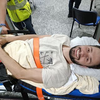 Mattia Vignolo all'arrivo a Milano