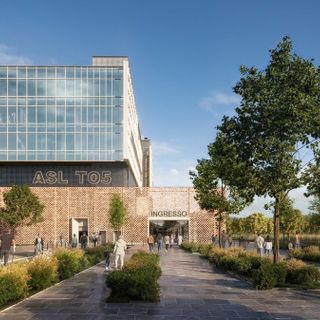 Un rendering del futuro ospedale unico di Cambiano