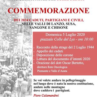 Il gonfalone della Città Metropolitana il 5 luglio al Col del Lys