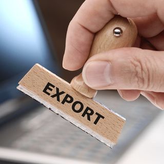 timbro con la scritta &quot;export&quot; sui fogli