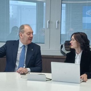 Federica Barbero col senatore Patrizio Giacomo La Pietra