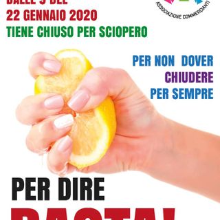 Un volantino che annuncia forme di protesta nel commercio a Borgaro Torinese