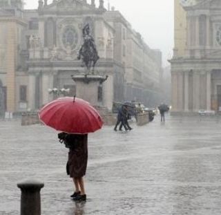maltempo in piazza San Carlo