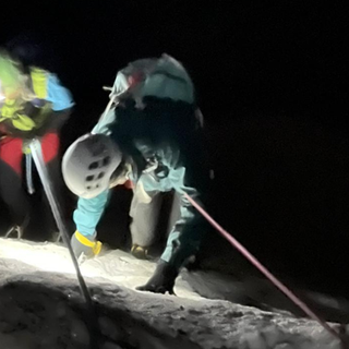 Soccorso alpino in azione di notte