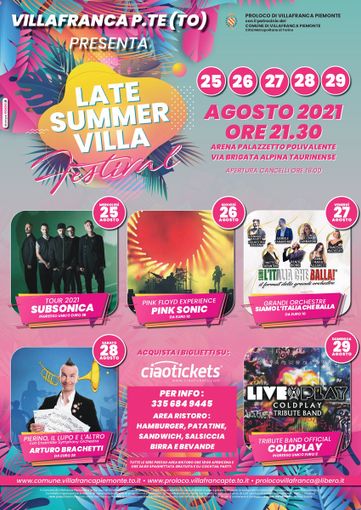 Villafranca Piemonte 'butta il cuore oltre l'ostacolo' con il Late Summer Villa Festival