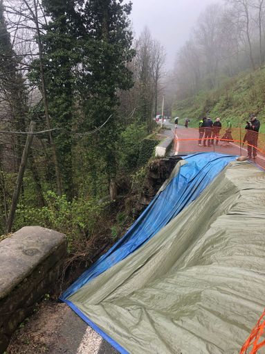 La frana sulla Provinciale 168