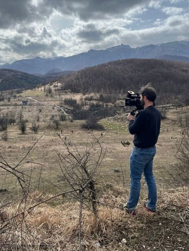 Emanuele Pasquet con la telecamera