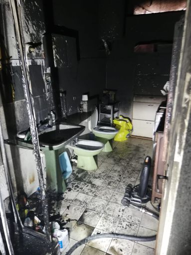 Bibiana incendio bagno