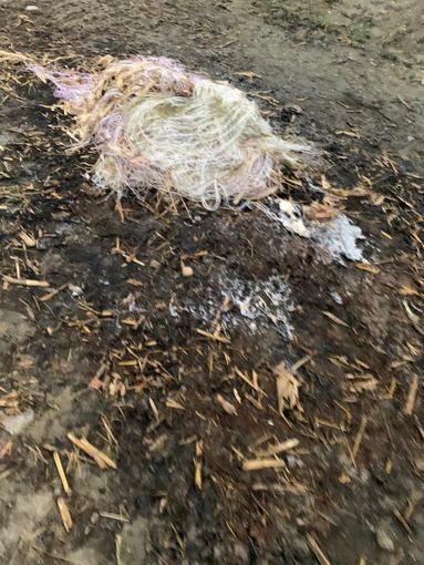 Reti di plastica pronte per essere bruciate Reti di plastica pronte per essere bruciate