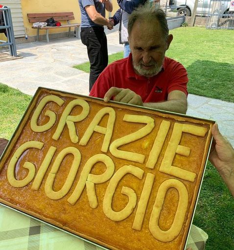Giorgio Poet alla festa per la nomina di socio emerito del Soccorso alpino