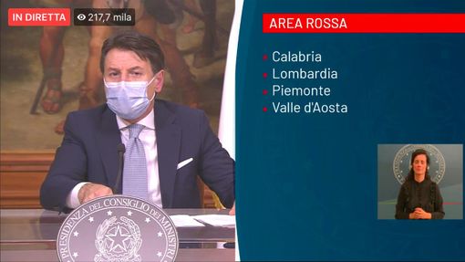 E' ufficiale: il Piemonte è in zona rossa, misure in vigore da venerdì. Servirà l'autocertificazione per uscire di casa